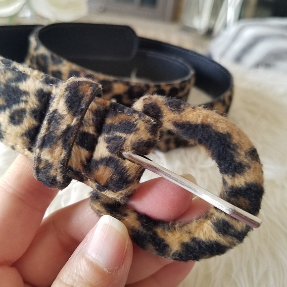 Black & Brown Animal Print Slim Belt main image 5